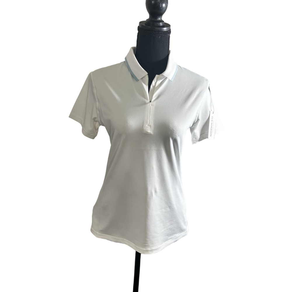 Addison Bay White Courtside Polo Shirt, Women’s Small